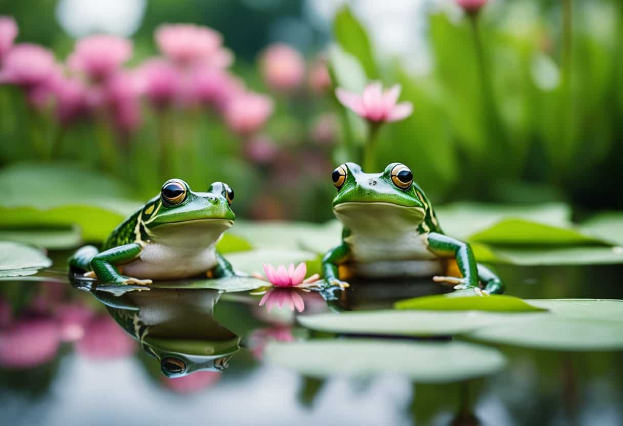 frogs on lily pads